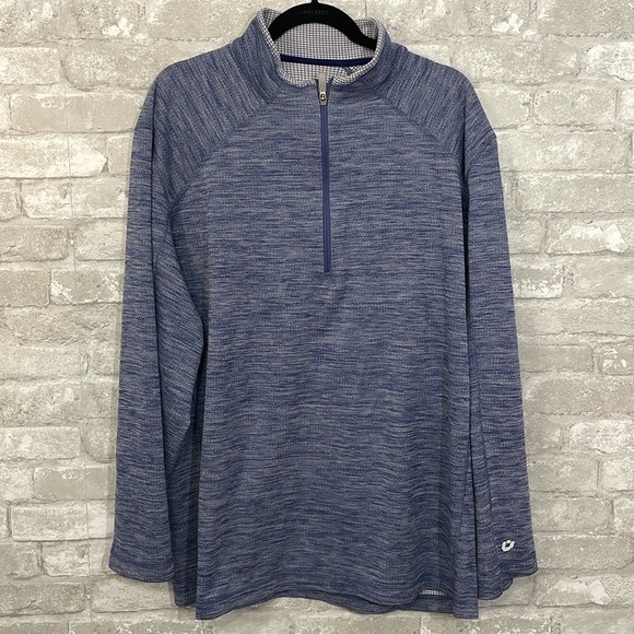 IBKUL Heathered Blue 1/2 zip pullover - Picture 1 of 6